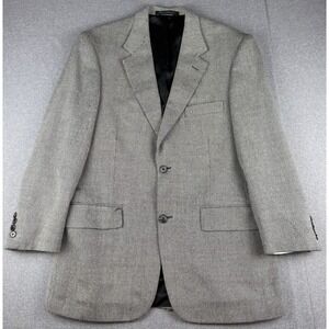 Oak Creek Dillards 38R Gray Herringbone Silk Wool Sport Coat Blazer Jacket